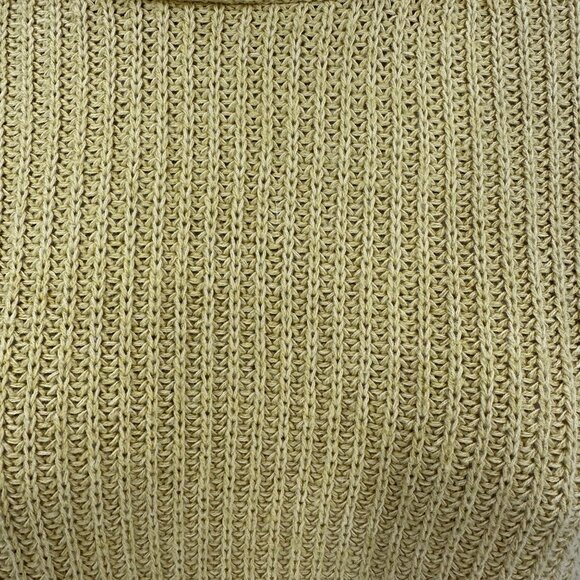 Wild Fable Women’s Yellow Ribbed Knit Cropped Sweater Size Medium - Picture 7 of 7